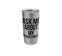 Pregúntame sobre mis deducibles Funny Payroll Recursos humanos Vaso térmico de acero inoxidable de doble pared