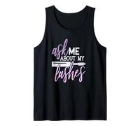 Pregúntame sobre mis pestañas Belleza Maquillaje Cita Camiseta sin Mangas