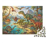 Prehistoric Dinosaur 1000 Piezas Puzzle Reciclable Paper Jurassic Period Senior Puzzles Juego de Fiesta Props Excelente Idea de Regalo para Mujeres and Men Both 52x38cm/1000pcs