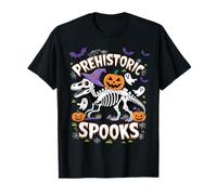 Prehistoric Spooky Dinosaur Skeleton with Halloween Pumpkin Camiseta