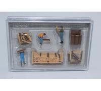 Preiser 10707 3 Figuras Apilando Trabajadores De Madera 1:87 H0 NUEVO OVP