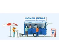 Preiser 10747 Carrito Comercial Con Figuras Döner Kebab Pack Figuras H0 NEU