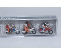 Preiser 25102 Libertad TV + Prensa 6 Figuras 3 Motocicletas H0 1:87 Nuevo + Ovp