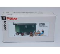 Preiser 33263 Obreros de la Constucción en Pausa Con Vagón Construcción H0 1:87