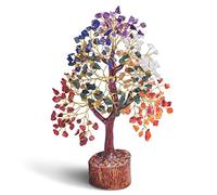 PREK Piedras preciosas de cristales, árbol de cristal de siete chakras, piezas de buena suerte para decoración del hogar, artículos de decoración, bonsái, árbol del dinero, plantas, regalo de