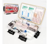 Prelady Kit de primeros auxilios de emergencia multiusos de 350 piezas para 100 personas, estuche de plástico impermeable, claramente organizado para una recuperación rápida, perfecto para el hogar