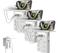 Preliminark Wall Outlet Extender with Shelf Night, Preliminark Power Stripwall Outlet Extender with Shelf Night, for Home & Dorm Plug (3-PCS)