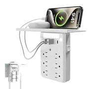 Preliminark Wall Outlet Extender with Shelf Night, Preliminark Power Stripwall Outlet Extender with Shelf Night, for Home & Dorm Plug (1-PCS)