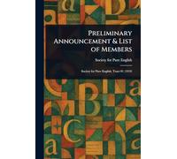 Preliminary Announcement & List of Members