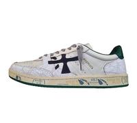 PREMIATA Zapatos de Hombre Zapatillas de Cuero y Cuero Crackle Clay_6778 Blanco-Verde, blanco y verde, 44 EU
