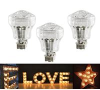 Premier Bond Distribution Kit de luces LED de cabujón para recinto ferial, bombilla LED E10 de 24 V, 1,0 W, blanco cálido 3000 K, 60-65 lm, 45 mm (paquete de 50)