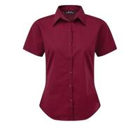 Premier - Camisa lisa de trabajo de manga corta (44 EU) (Burdeos)