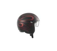 Premier Vintage FR Chromed, casco jet L male Negro Mate/Rojo