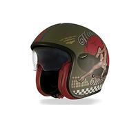 Premier CASCO VINTAGE PIN UP MILITARY BM,VERDE MILITAR/AMARILLO/ROJO,XL