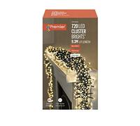 Premier Decorations - 720 luces LED multiacción con forma de racimo con temporizador - Blanco cálido