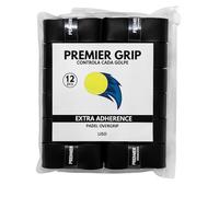 Premier Grip® Grip Padel| Grip Negro Liso | Overgrip Padel Negro | Paquetes 6/12 Unidades | Grip Pala Padel | Máxima Absorción del Sudor | Cinta de Agarre Antideslizante | Accesorios Padel (12)