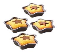 Premier Housewares 104265 - Set de 4 Mini moldes antiadherentes para Horno, 13 x 3 cm, diseño de Estrella, Color Gris