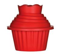 Premier Housewares 104500 - Moldes de silicona con forma de magdalena, tamaño gigante, 3 piezas, 19 cm x 18 cm, color rojo