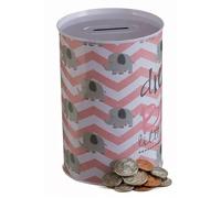 Premier Housewares 1411326 Dream Big Money - Lata (10 x 10 x 15 cm), Color Rosa