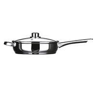 Premier Housewares 408163 - Sartén Honda Antiadherente con Tapa de Cristal, 24 cm, Color Plateado