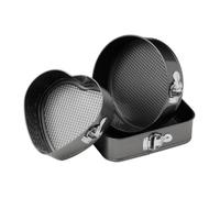 Premier Housewares 506210 - Juego de moldes con Base extraíble para Tartas, 3 Piezas