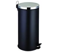 Premier Housewares 506427 - Cubo de Basura con Pedal de Acero Inoxidable, 30 l, Interior de plástico, Color Negro