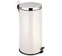 Premier Housewares 506428 - Cubo de Basura con Pedal de Acero Inoxidable, 30 l, Interior de plástico, Color Crema