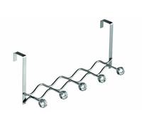 Premier Housewares 509682 - Perchero con 5 Ganchos para Colgar en Puerta, diseño con Cristales, Color Transparente