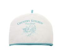 Premier Housewares 5100223 Country Kitchen Tea Cosy - Té (2 x 33 x 27 cm), Color Blanco y Verde Azulado
