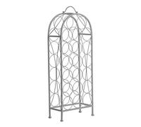 Premier Housewares Cafe Cassis-Botellero para 20 Botellas, Color Gris, Metal, 17 x 33 x 81 cm