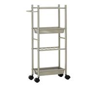 Premier Housewares - Carrito de 4 Niveles, 2 cestas, Cepillo, níquel