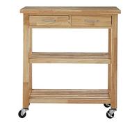 Premier Housewares - Carrito de Cocina, Madera, Natural, 40 x 80 x 87 cm