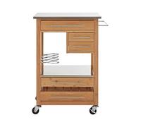Premier Housewares - Carrito de Cocina, Madera, Natural, 50 x 60 x 87 cm