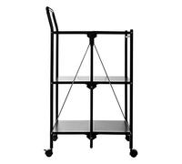 Premier Housewares Carro de Cocina Plegable, plástico y Metal Recubierto de Polvo, Color Negro