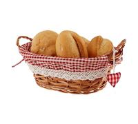 Premier Housewares - Cesta de Mimbre Ovalada (Forro a Cuadros)