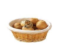 Premier Housewares - Cesta para Pan o panera con Forro Ajustable de algodón, (10 x 25 x 25 cm) Mimbre