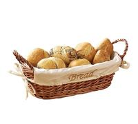 Premier Housewares - Cesta para Pan o panera con Forro Ajustable de algodón. (12 X 28 x 15 cm), Color Natural Mimbre
