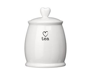 Premier Housewares Charm - Recipiente para té, color blanco