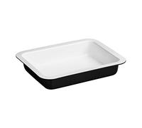 Premier Housewares Ecocook-Plato para Asar (Negro/Blanco), Acero al Carbono, 33 x 26 x 8 cm