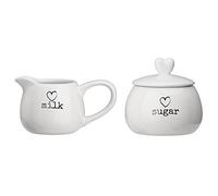 Premier Housewares Encanto azucarero y Jarra para Leche Juego, Blanco, Juego de 2