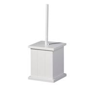 Premier Housewares - Escobillera Cuadrada de Madera para baño, Color Blanco
