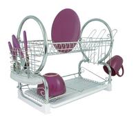 Premier Housewares - Escurridor de Platos de 2 Pisos (con Bandeja extraíble Color Blanco), Cromado