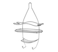 Premier Housewares - Estantería de Rejilla con colgadores para Ducha (3 estantes, 28,5 x 46 cm), Cromado