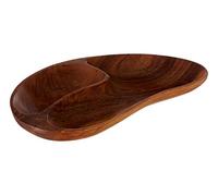 Premier Housewares - Fuente para Servir con 2 Secciones (Madera, 3 x 32 x 20 cm) - Madera Acacia