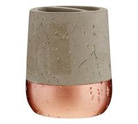 Premier Housewares Housewares Neptune - Soporte para cepillos de Dientes, hormigón, Gris/Cobre, 9 x 9 x 10 cm