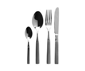 Premier Housewares Jewel - Cubertería (Acero Inoxidable, 24 Piezas, 15 x 5 x 25 cm), Color Plateado