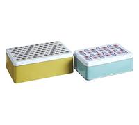 Premier Housewares Joni - Caja de almacenaje para Cocina, Rectangular, Multicolor, 2 Unidades, 13 x 20 x 7 cm