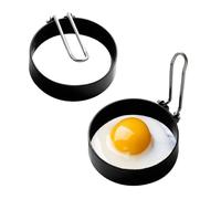Premier Housewares - Juego de 2 Anillos Anti-adherentes para Huevos con asa Plegable, diámetro 8 cm.