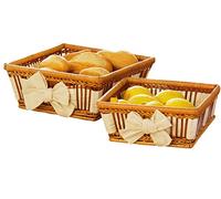Premier Housewares - Juego de 2 cestas (Helecho, Tela y Adorno de Lazo)