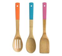Premier Housewares - Juego de 3 Utensilios de Cocina (Madera de bambú, con Mangos de Colores)
